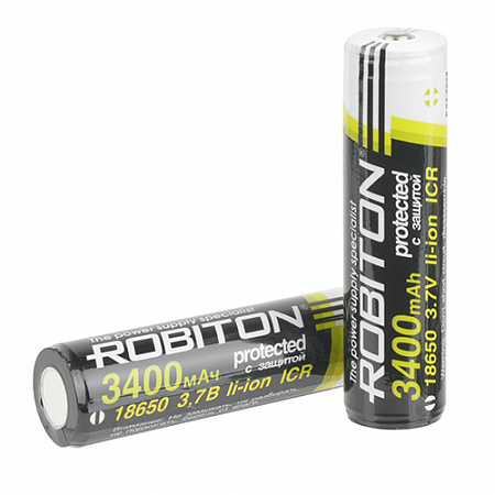 Аккумулятор 18650 Robiton 3400мАч с защитой BL1, фото Аккумулятор 18650 Robiton 3400мАч с защитой BL1
