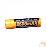 Аккумулятор 18650 Fenix 2600U mAh с разъемом для USB, фото Аккумулятор 18650 Fenix 2600U mAh с разъемом для USB