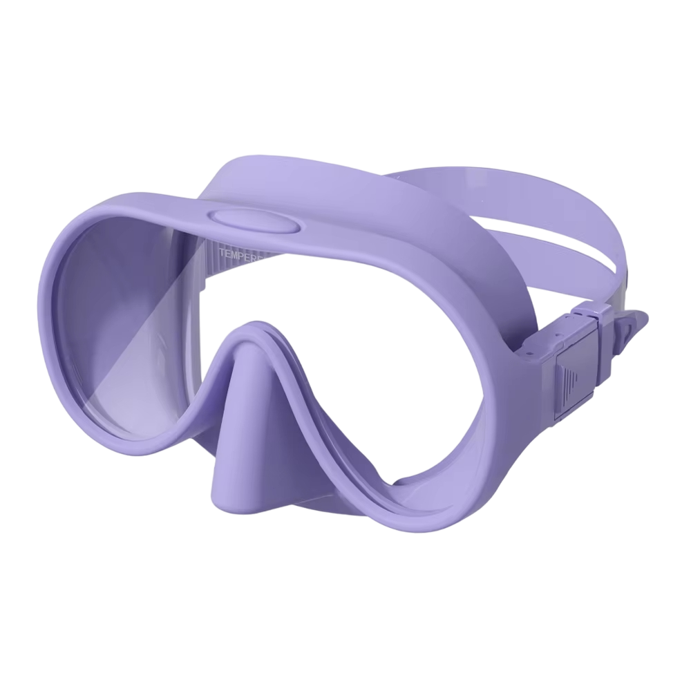 Маска безрамная детская c кейсом сиреневая