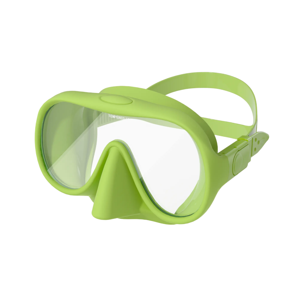 Маска безрамная c кейсом салатовая