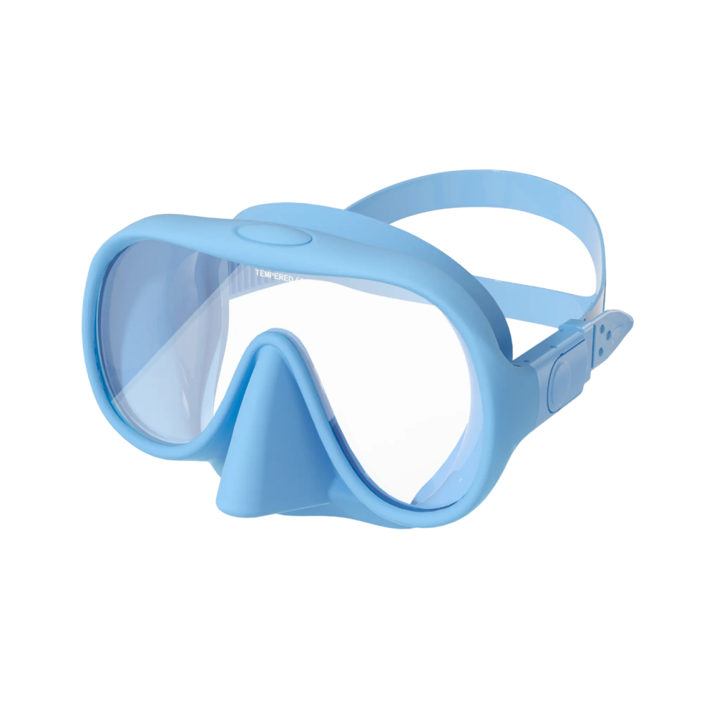 Маска безрамная c кейсом морской волны