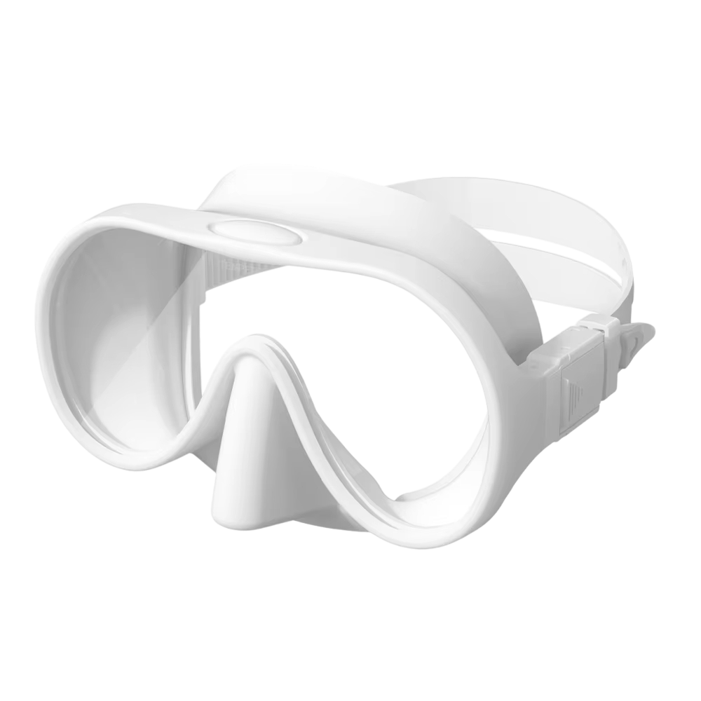 Маска безрамная детская c кейсом белая