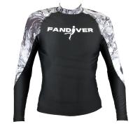 Майка лайкровая, Marble Black, длинный рукав, мужская