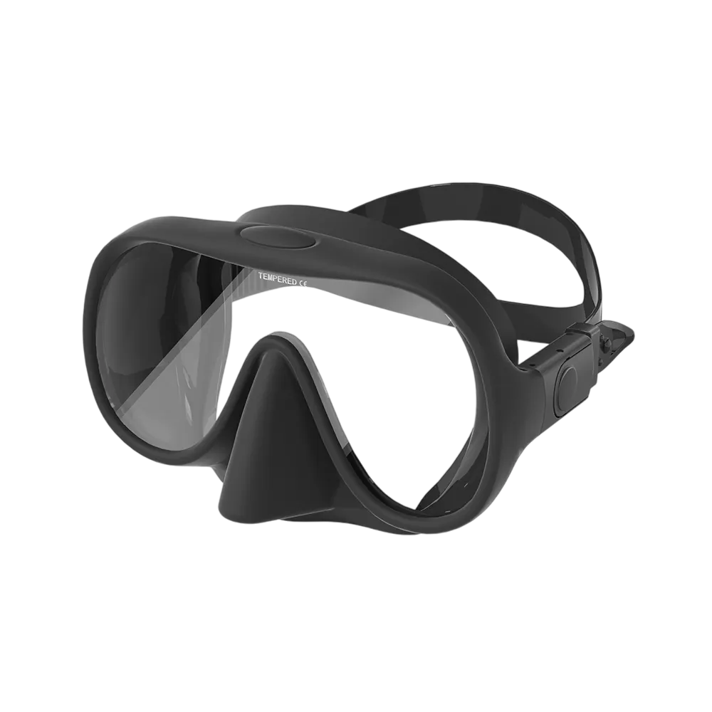 Маска безрамная c кейсом черная