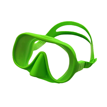 Маска безрамная c кейсом зеленая