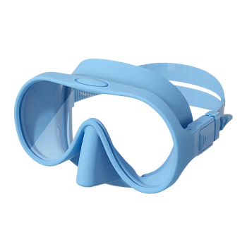 Маска безрамная детская c кейсом голубая