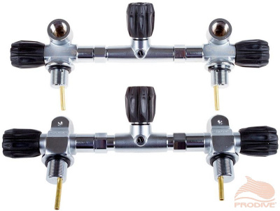 Манифолд с изолятором (204 мм, для баллонов 12л short и 15л), DIN, 300 бар