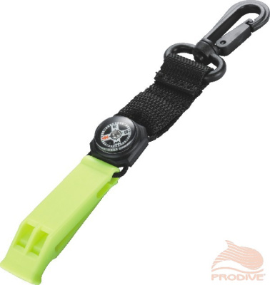 Свисток с компасом на карабине