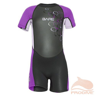 Гидрокостюм детский Bare 2mm Tadpole Shorty, Kids (пурпурный, 02)