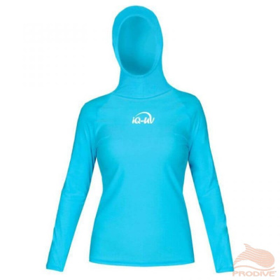 iQ 669122-2518-44XL Гидромайка с капюшоном iQ UV 300+, жен, бирюзовый