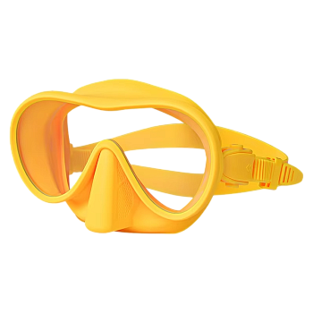 Маска безрамная детская c кейсом желтая