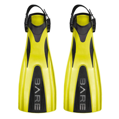 Ласты Bare, Fastback Pro Open Heel Fin (желтый, L-XL)