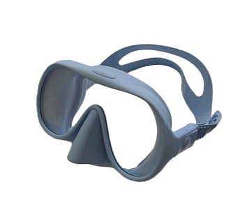 Маска безрамная c кейсом голубая