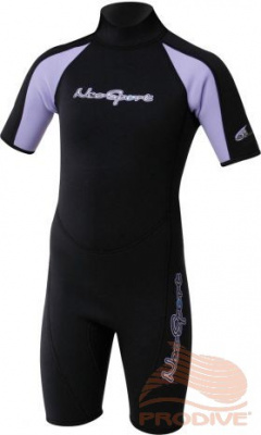 Гидрокостюм Neosport Shorty Child 3 мм, детский, черный/фиолетовый (4)
