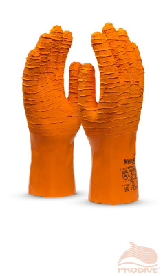 Перчатки сухие Фишер оранжевые латекс 10, XL