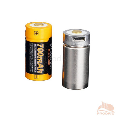 Аккумулятор 16340 Fenix 700 mAh Li-ion с разъемом для USB