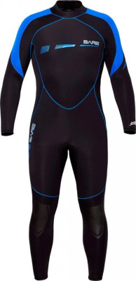 Гидрокостюм Bare 3/2mm Sport S-Flex Full, Mens (XL, синий)