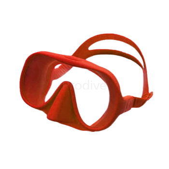 Маска безрамная c кейсом красная